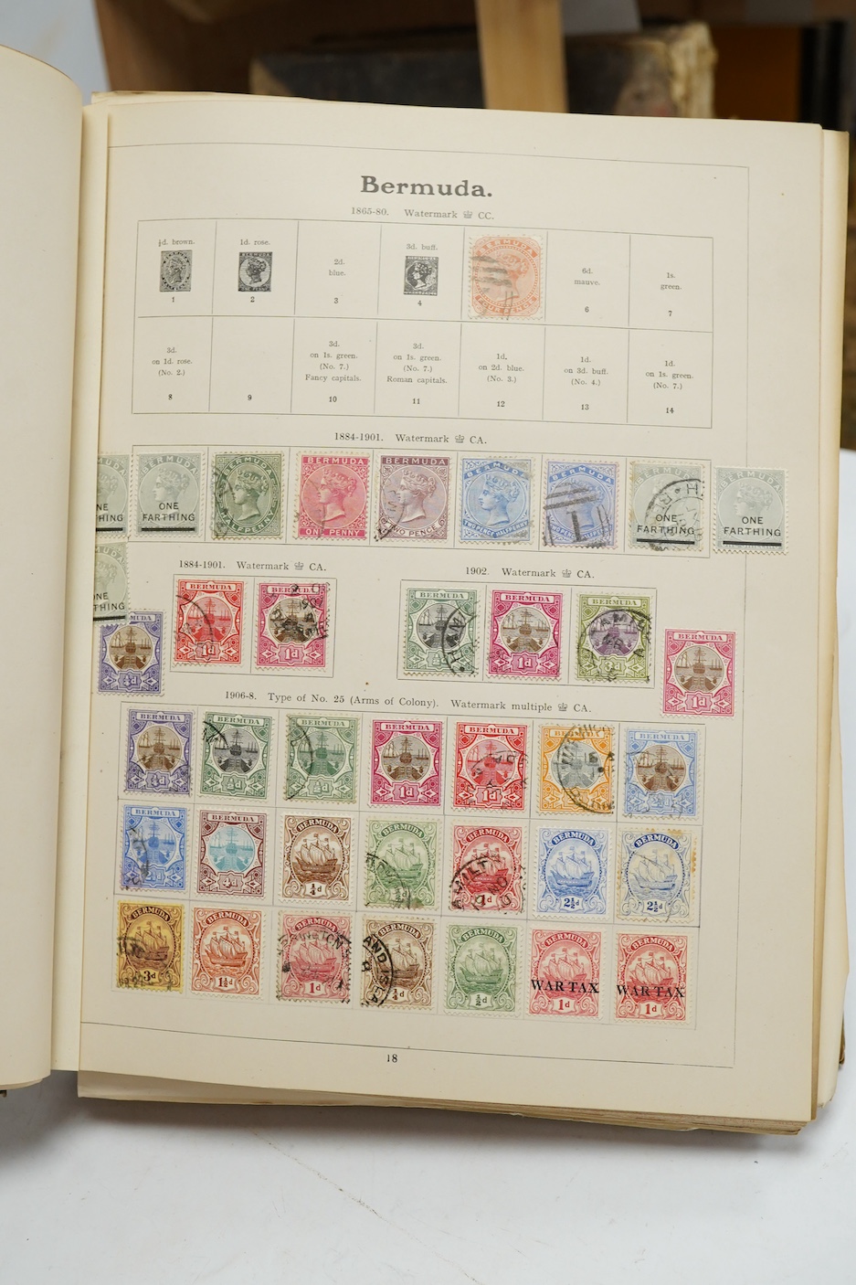 Three Edwardian and later stamp albums, The Grafton Stamp Album, containing a good selection of British stamps from 1841 to 1978, including Two Pence blue, 1840s/50s Penny Reds, Victoria Army Official, a substantial run